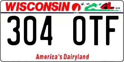 WI license plate 304OTF