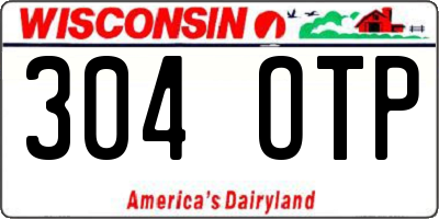 WI license plate 304OTP