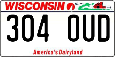 WI license plate 304OUD