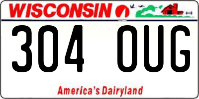 WI license plate 304OUG