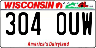 WI license plate 304OUW