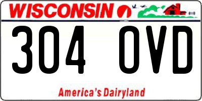 WI license plate 304OVD