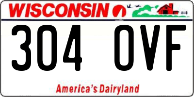 WI license plate 304OVF