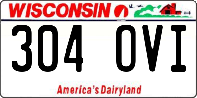 WI license plate 304OVI