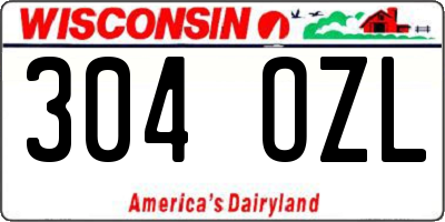 WI license plate 304OZL
