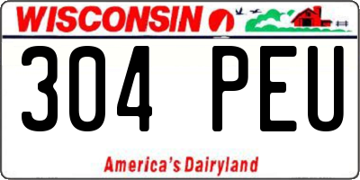 WI license plate 304PEU