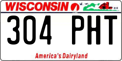 WI license plate 304PHT