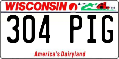 WI license plate 304PIG