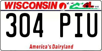WI license plate 304PIU