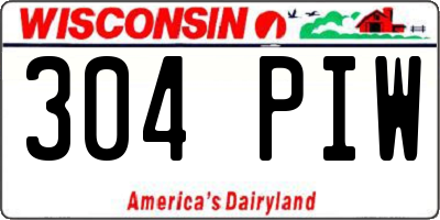 WI license plate 304PIW