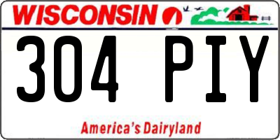 WI license plate 304PIY
