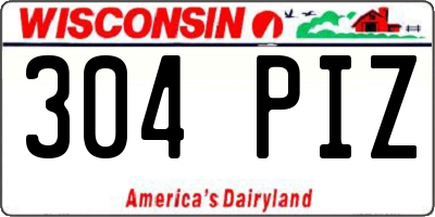 WI license plate 304PIZ