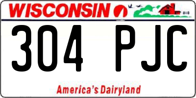 WI license plate 304PJC