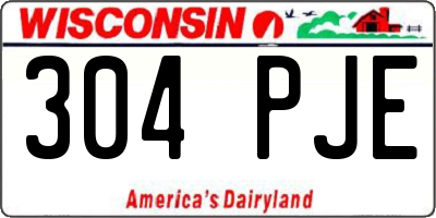 WI license plate 304PJE
