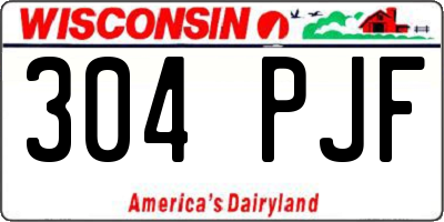 WI license plate 304PJF