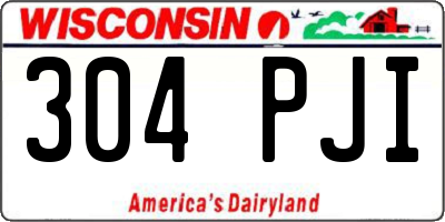 WI license plate 304PJI