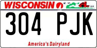 WI license plate 304PJK