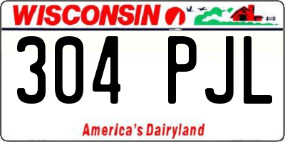 WI license plate 304PJL