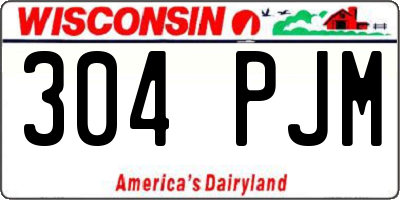 WI license plate 304PJM
