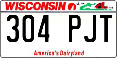 WI license plate 304PJT