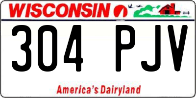 WI license plate 304PJV