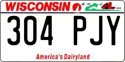 WI license plate 304PJY