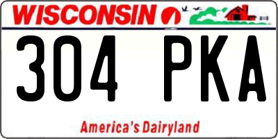 WI license plate 304PKA