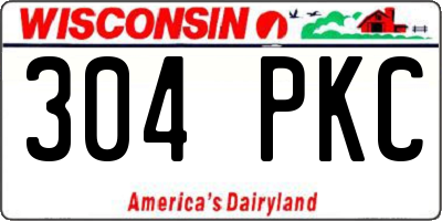 WI license plate 304PKC
