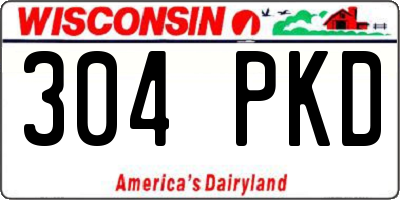 WI license plate 304PKD