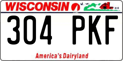 WI license plate 304PKF