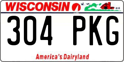 WI license plate 304PKG