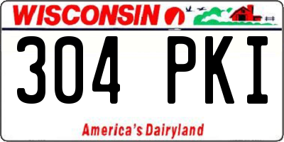 WI license plate 304PKI