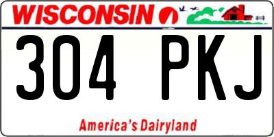 WI license plate 304PKJ
