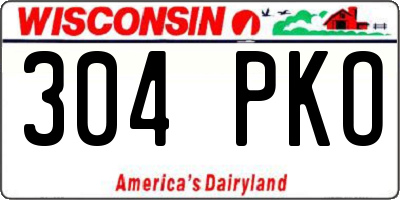 WI license plate 304PKO