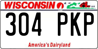 WI license plate 304PKP