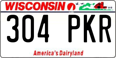 WI license plate 304PKR