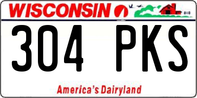 WI license plate 304PKS