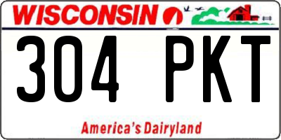 WI license plate 304PKT