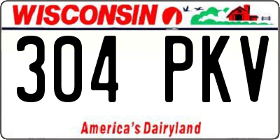 WI license plate 304PKV