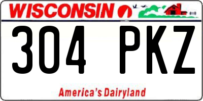 WI license plate 304PKZ