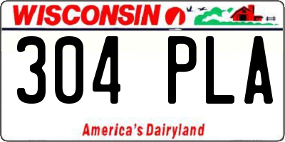 WI license plate 304PLA