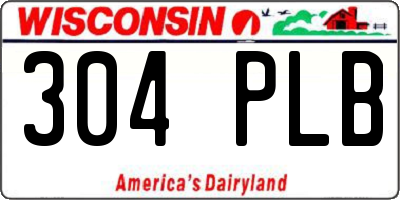 WI license plate 304PLB