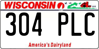 WI license plate 304PLC
