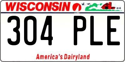 WI license plate 304PLE