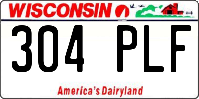 WI license plate 304PLF