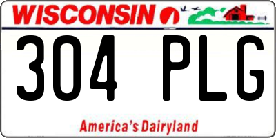 WI license plate 304PLG
