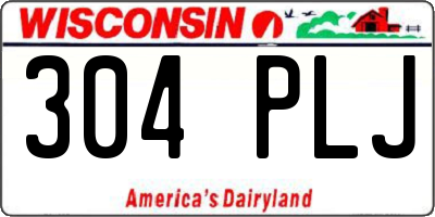 WI license plate 304PLJ