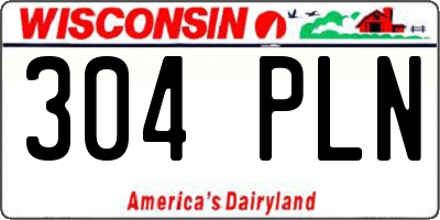 WI license plate 304PLN