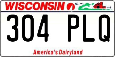 WI license plate 304PLQ