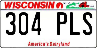 WI license plate 304PLS